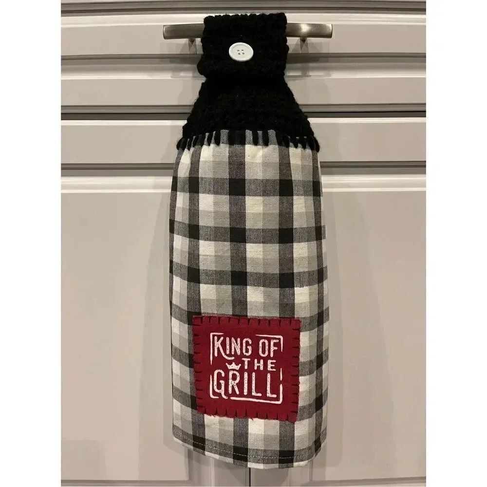 Crochet Top Kitchen Towel- King of the Grill